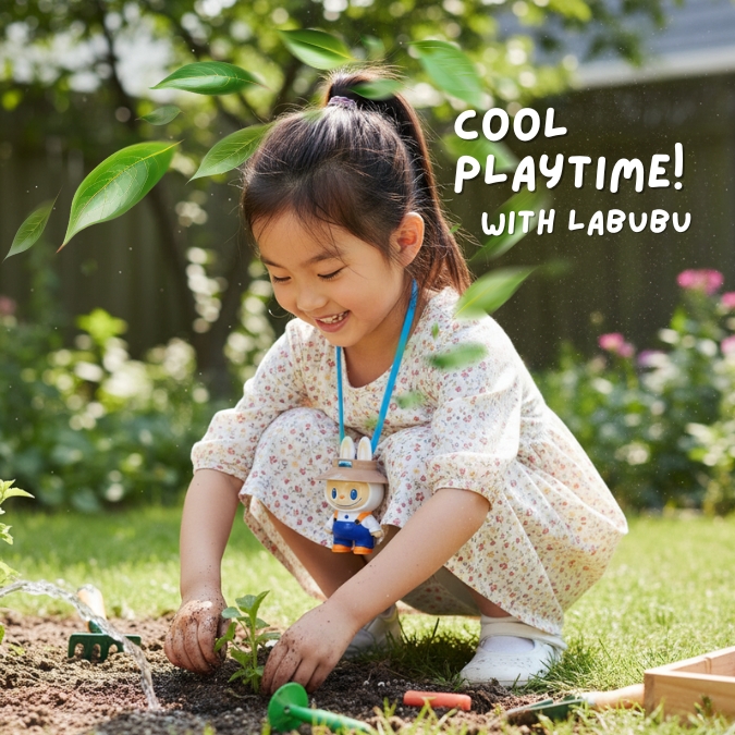 Labubu Kipas Mini Portable dengan Tali Gantung USB Rechargeable