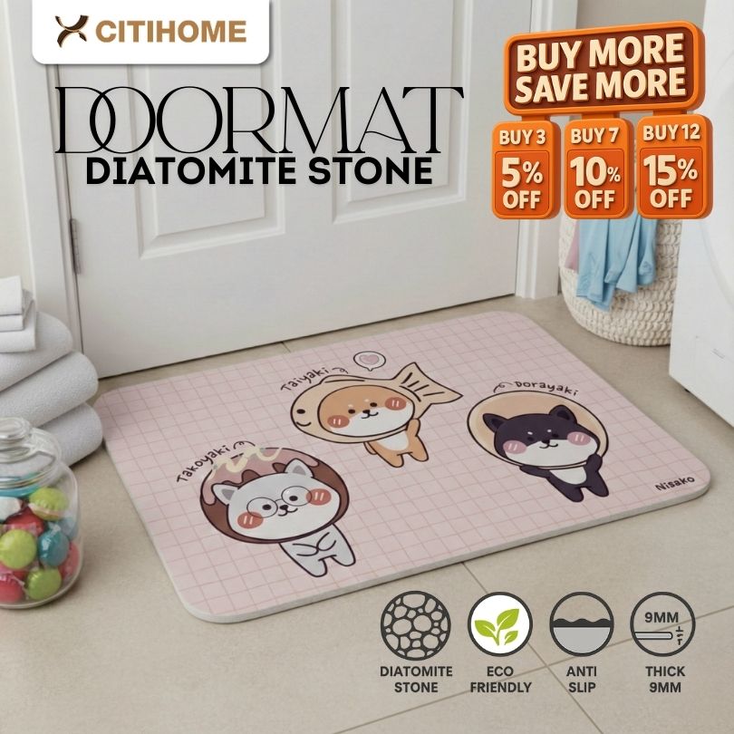 Keset Diatomite Bath Mat Eco Friendly Cepat Kering Anti Bakteri dan Anti Slip