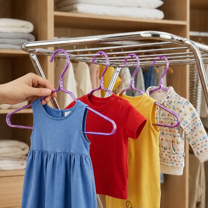 Gantungan Baju Anak dan Pakaian Dalam Wanita Hanger Aluminium Premium