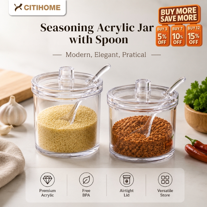 Tempat Bumbu Dapur Spices Jar Akrilik Tebal Transparan