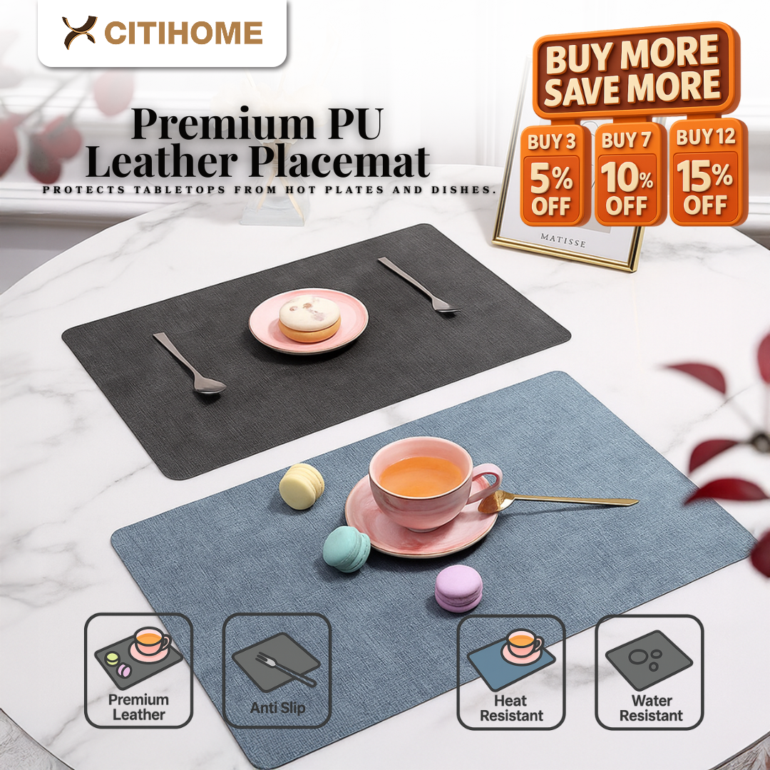 Placemat Kulit PU Premium Tahan Panas dan Anti Air