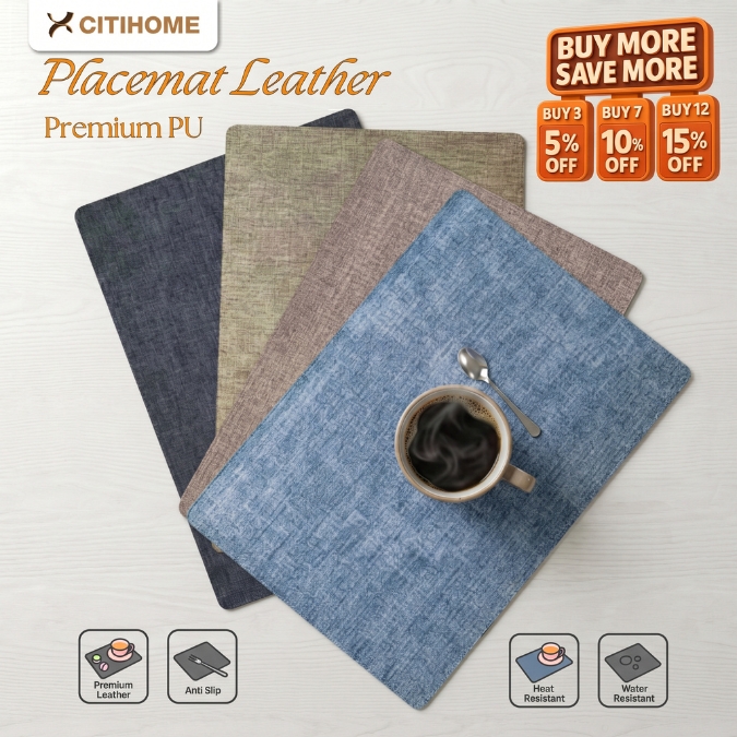 Placemat Kulit PU Premium Tahan Panas dan Anti Air