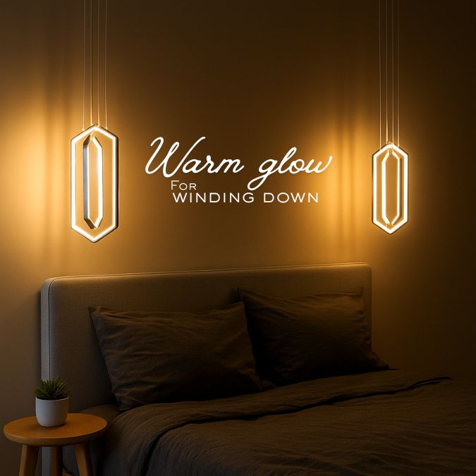 Lampu Gantung LED Double Hexagonal Emas