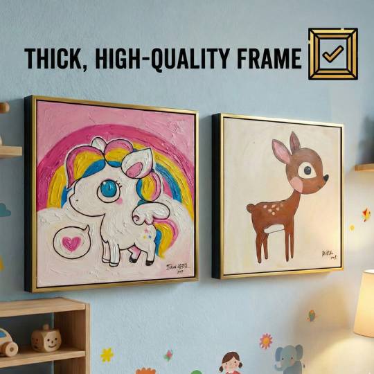 Lukisan Acrylic Karakter Lucu Ukuran 55x55 cm