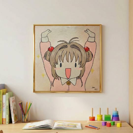 Lukisan Acrylic Karakter Lucu Ukuran 55x55 cm