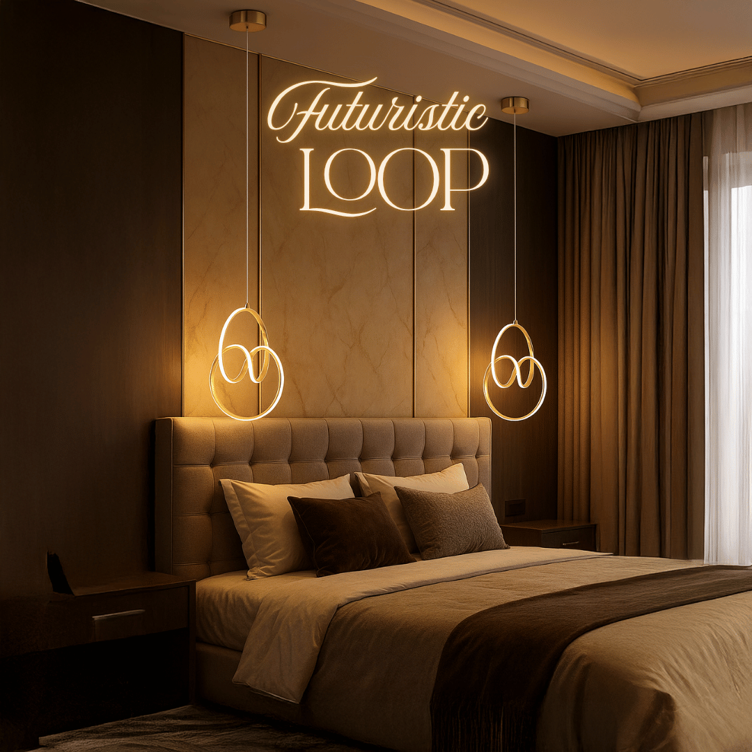Lampu Gantung Chandelier LED Loop Gold & Silver