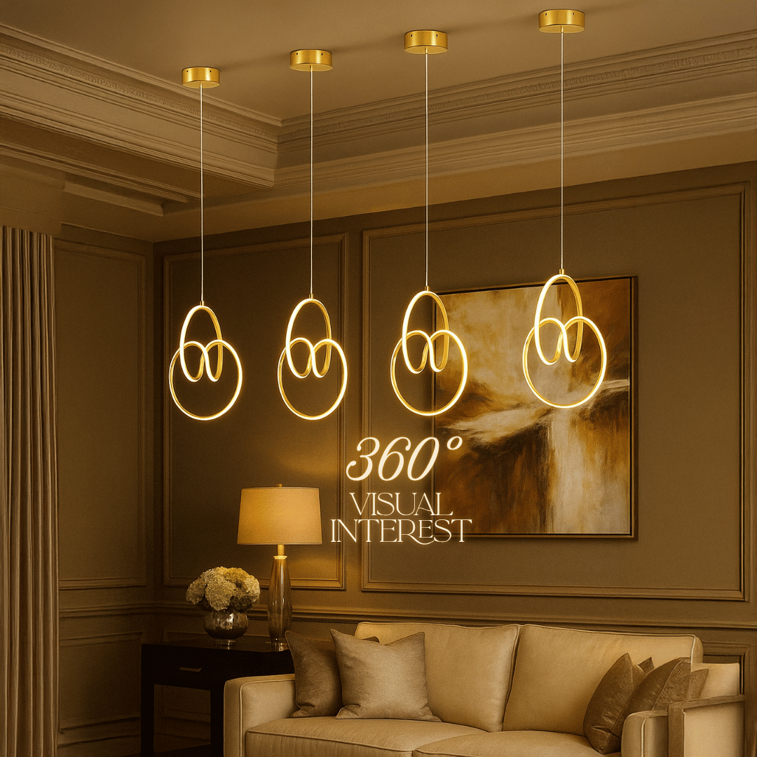 Lampu Gantung Chandelier LED Loop Gold & Silver