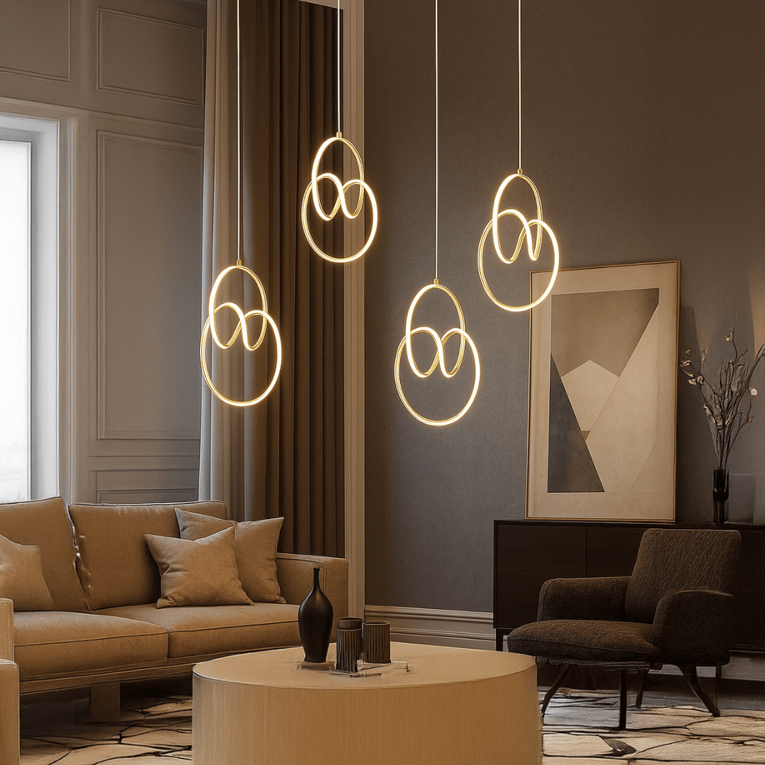 Lampu Gantung Chandelier LED Loop Gold & Silver