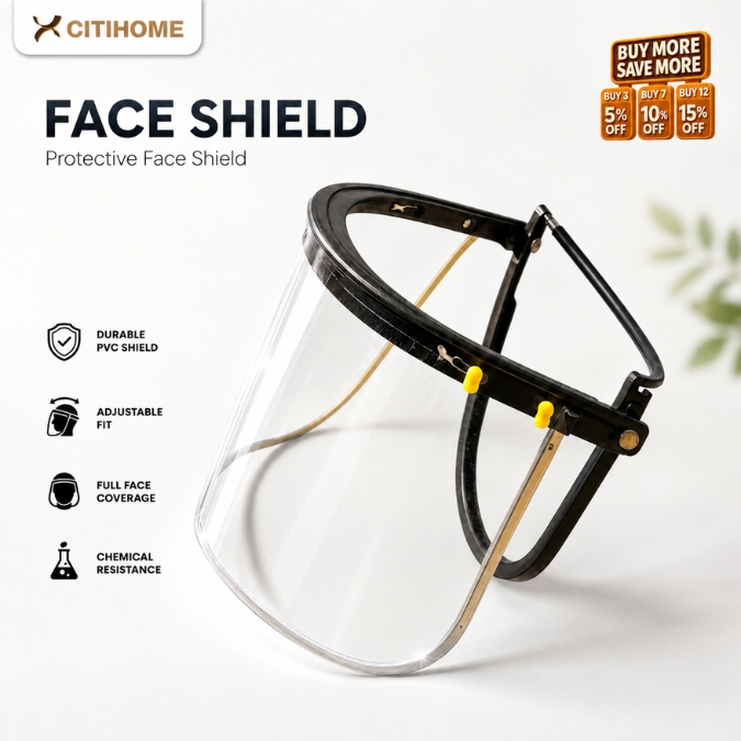 Pelindung Wajah Welding Face Shield PVC Visor Bening Adjustable
