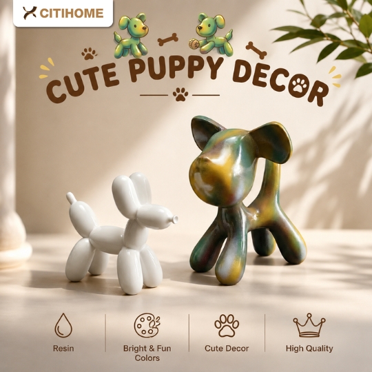 Patung Anjing Balon Resin Glossy Balloon Dog