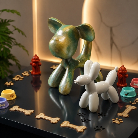 Patung Anjing Balon Resin Glossy Balloon Dog