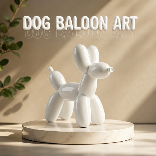 Patung Anjing Balon Resin Glossy Balloon Dog