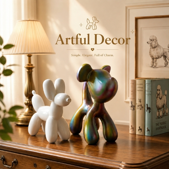 Patung Anjing Balon Resin Glossy Balloon Dog