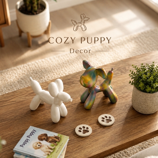 Patung Anjing Balon Resin Glossy Balloon Dog