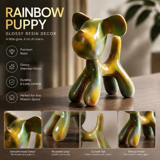Patung Anjing Balon Resin Glossy Balloon Dog