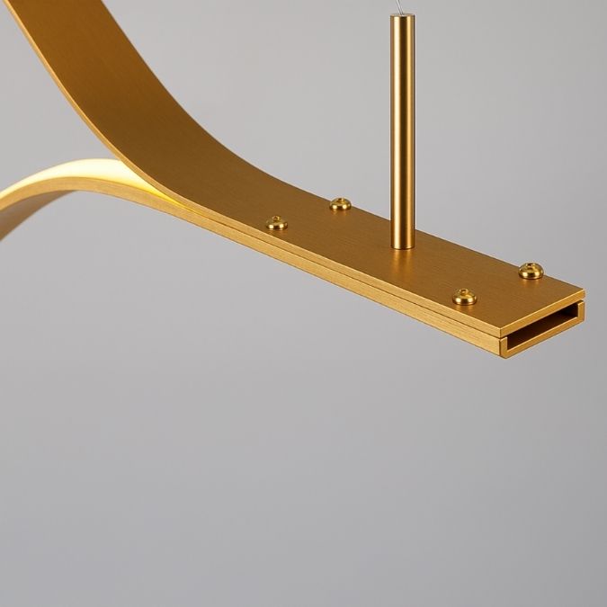 Lampu Gantung LED Geometris Emas Minimalis