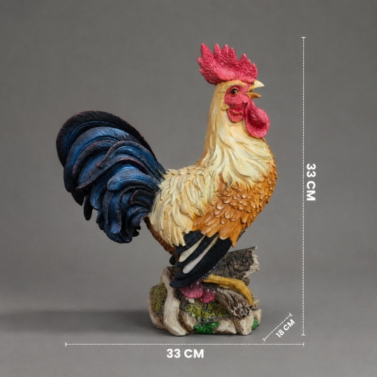 Patung Ayam Jantan 33cm Dekorasi Rumah Feng Shui Pembawa Keberuntungan