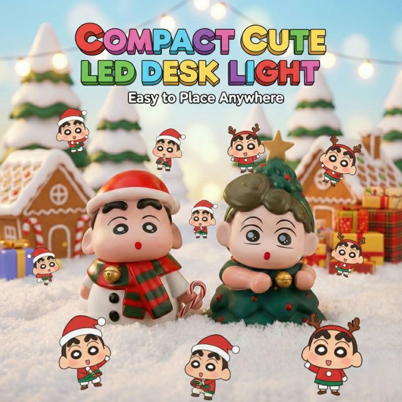 Dekorasi Meja Natal Shinchan dan Himawari Lamp