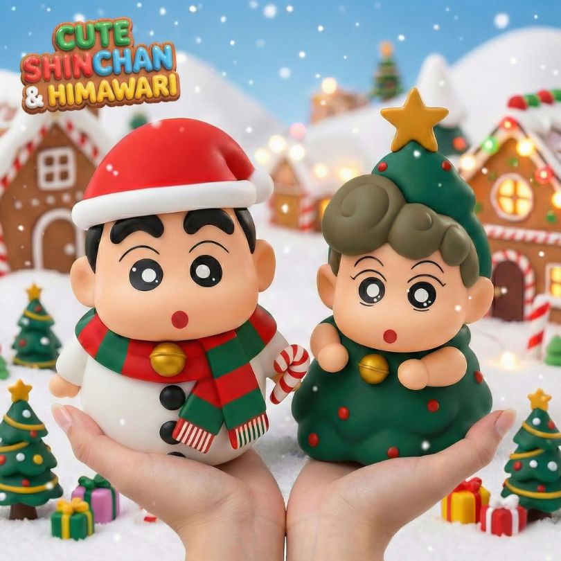 Dekorasi Meja Natal Shinchan dan Himawari Lamp