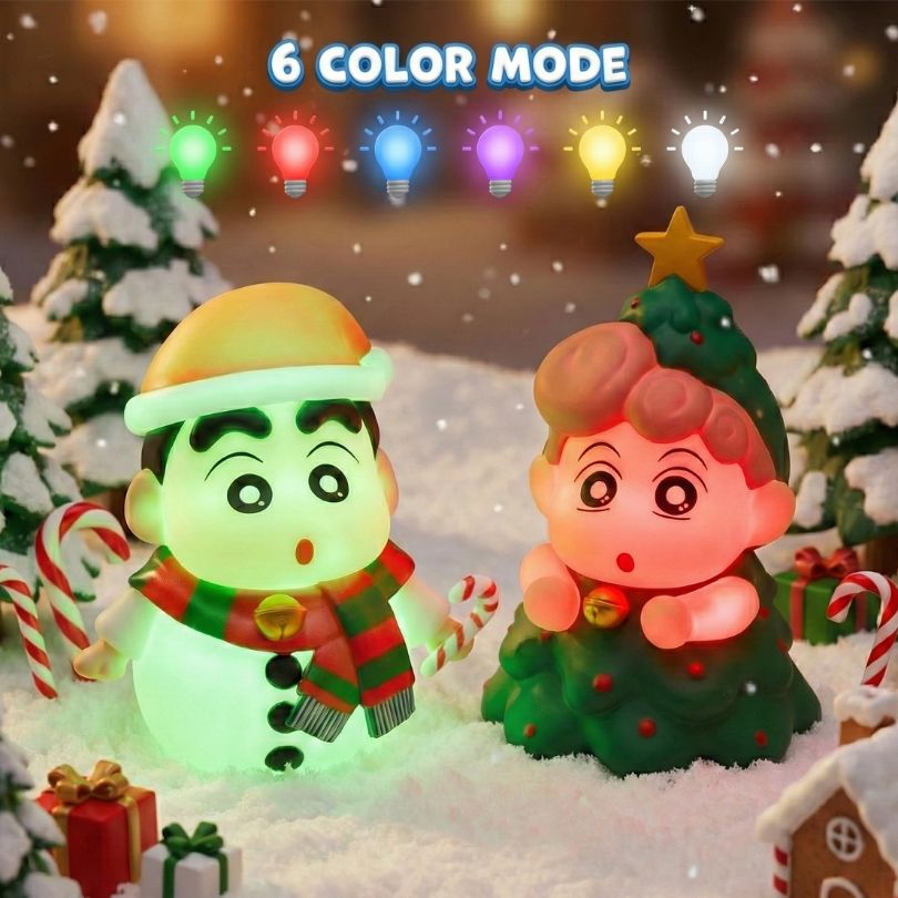 Dekorasi Meja Natal Shinchan dan Himawari Lamp