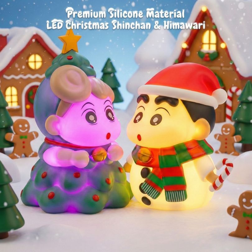 Dekorasi Meja Natal Shinchan dan Himawari Lamp