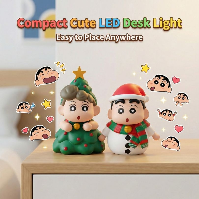 Dekorasi Meja Natal Shinchan dan Himawari Lamp