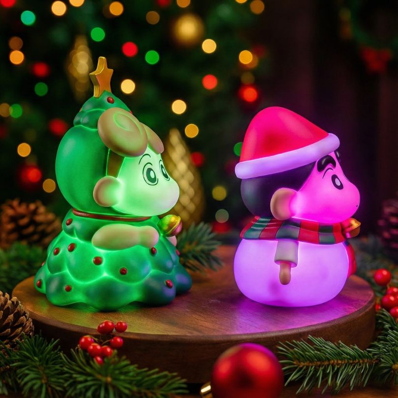 Dekorasi Meja Natal Shinchan dan Himawari Lamp