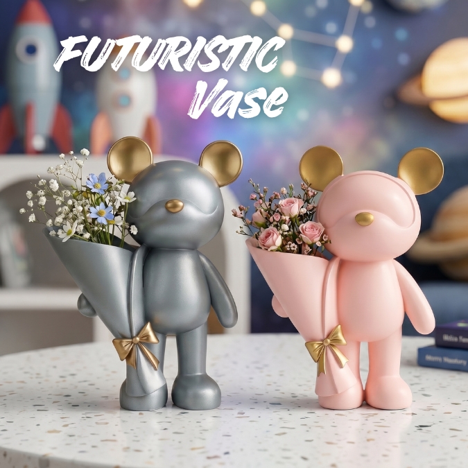 Patung Dekorasi Mickey Space Tray & Vas Elegan