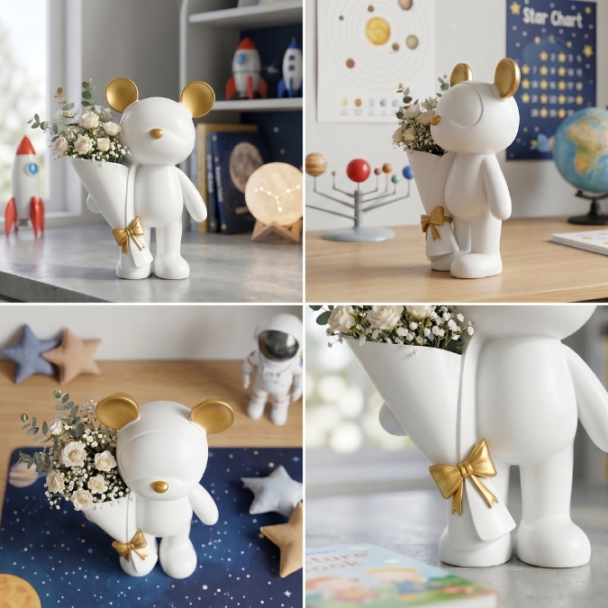 Patung Dekorasi Mickey Space Tray & Vas Elegan