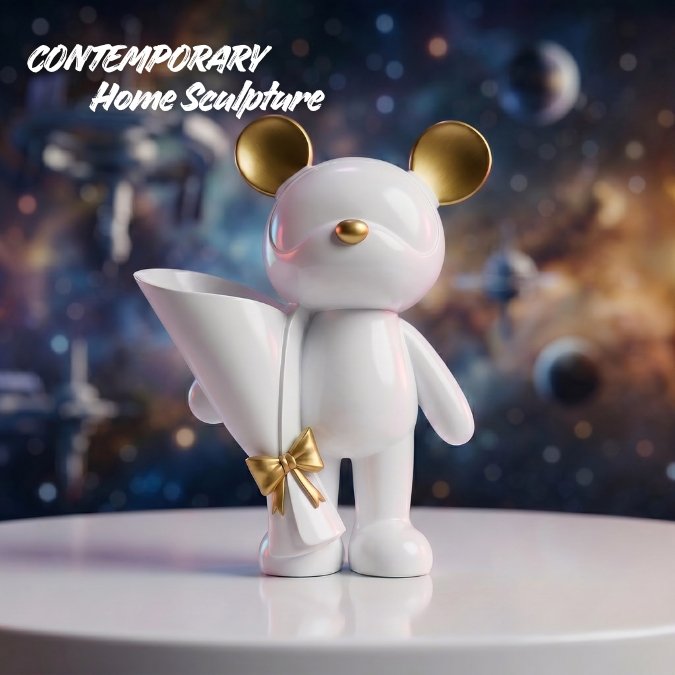 Patung Dekorasi Mickey Space Tray & Vas Elegan