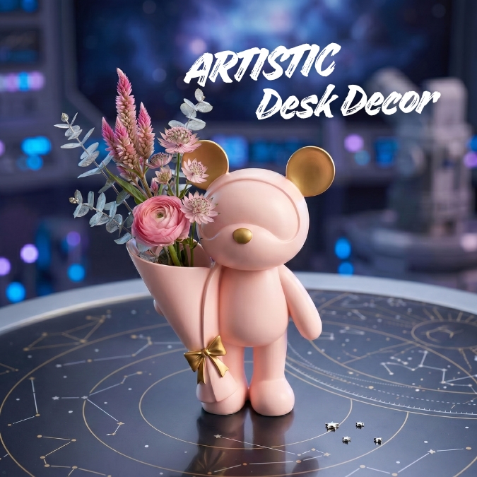 Patung Dekorasi Mickey Space Tray & Vas Elegan
