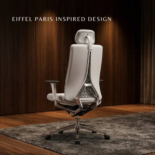 Kursi Kantor Ergonomis 4D Armrests & Headrest Desain Eiffel Paris