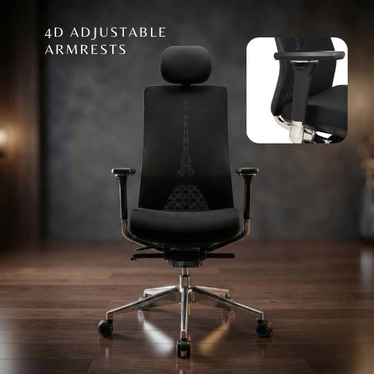 Kursi Kantor Ergonomis 4D Armrests & Headrest Desain Eiffel Paris