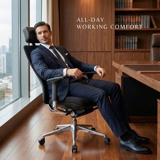 Kursi Kantor Ergonomis 4D Armrests & Headrest Desain Eiffel Paris