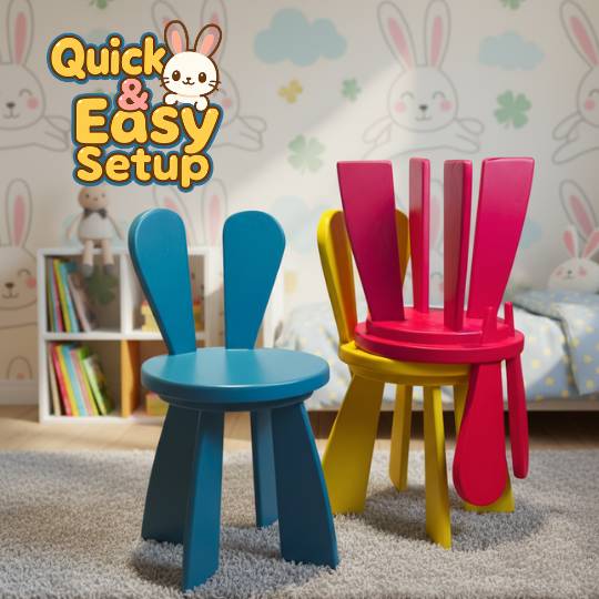 Kursi Anak Kayu Jati Bentuk Kelinci Desain Lucu