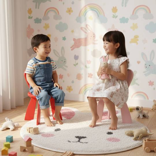 Kursi Anak Kayu Jati Bentuk Kelinci Desain Lucu