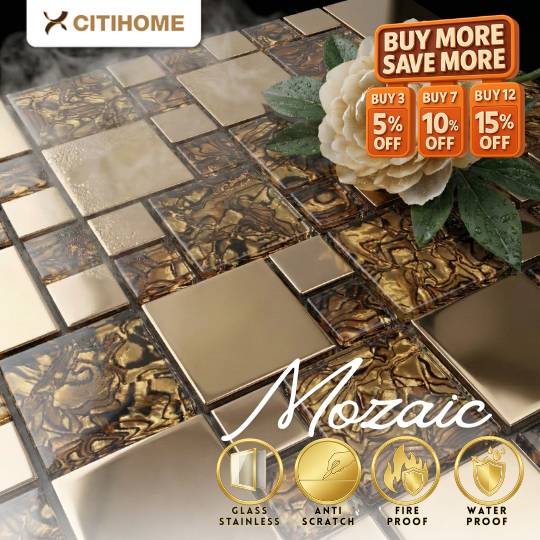 Wall Panel Mozaik 3D Dekoratif 30x30cm
