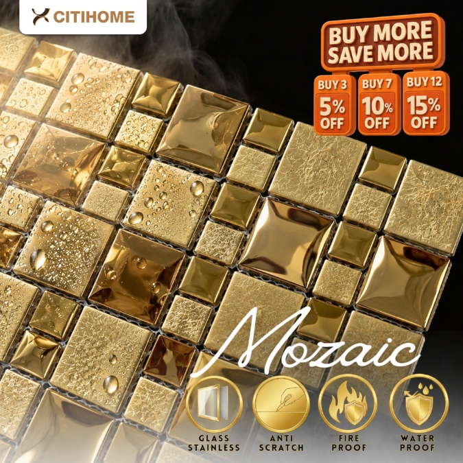 Wall Panel Mozaik 3D Dekoratif 30x30cm