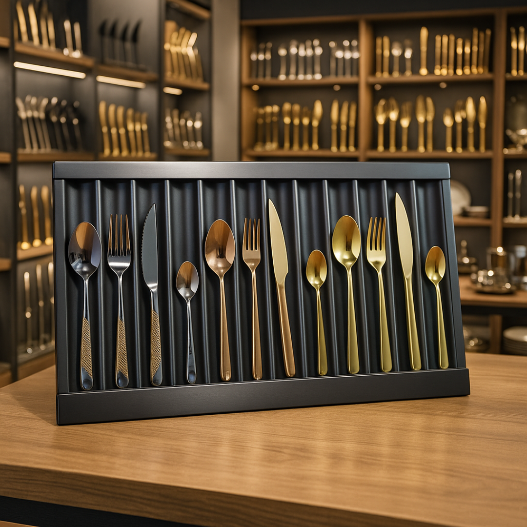 Rak Pajangan Cutlery Aluminium Elegan
