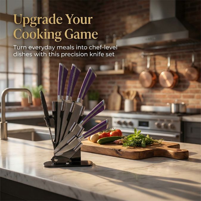 Set Pisau Dapur Stainless Steel 304 Holder Akrilik