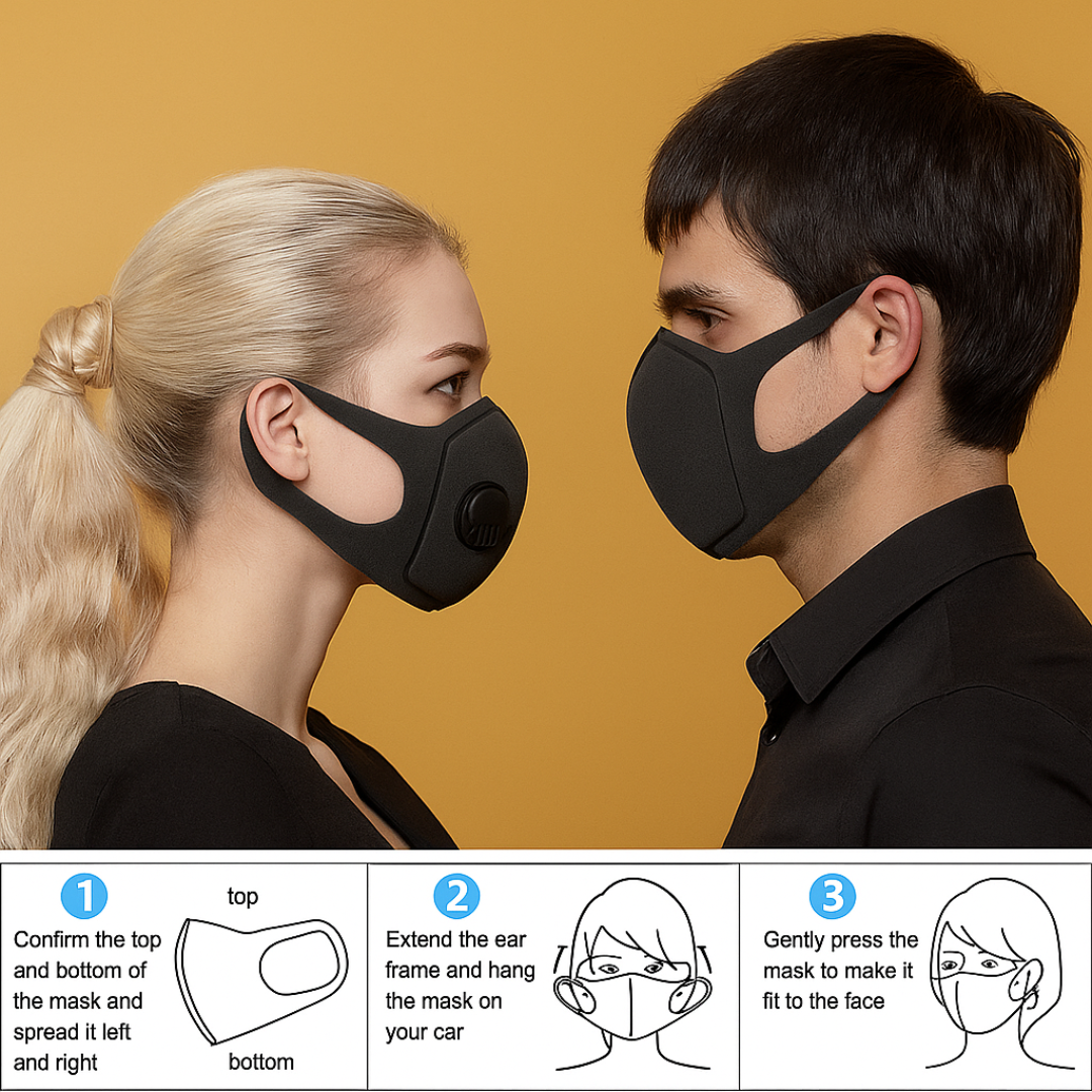 Masker KN95 Fashion Sport Unisex dengan Katup Respirator & Earloop