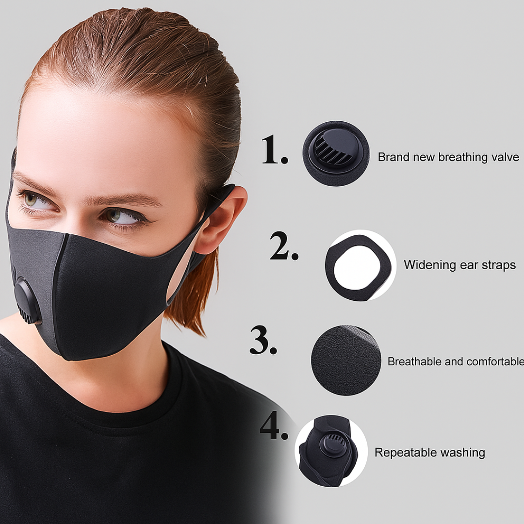 Masker KN95 Fashion Sport Unisex dengan Katup Respirator & Earloop