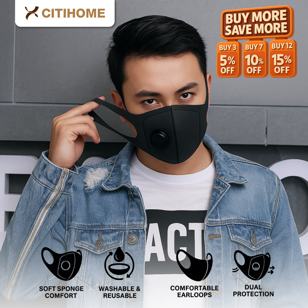 Masker KN95 Fashion Sport Unisex dengan Katup Respirator & Earloop