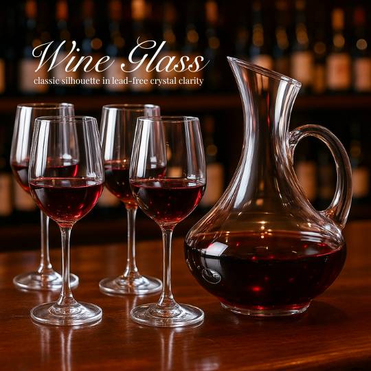 Gelas Wine Transparan Desain Klasik Premium