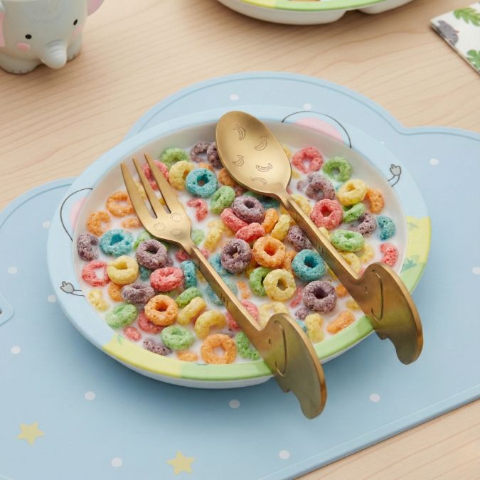 Sendok dan Garpu Dessert Stainless Steel Peralatan Makan Anak
