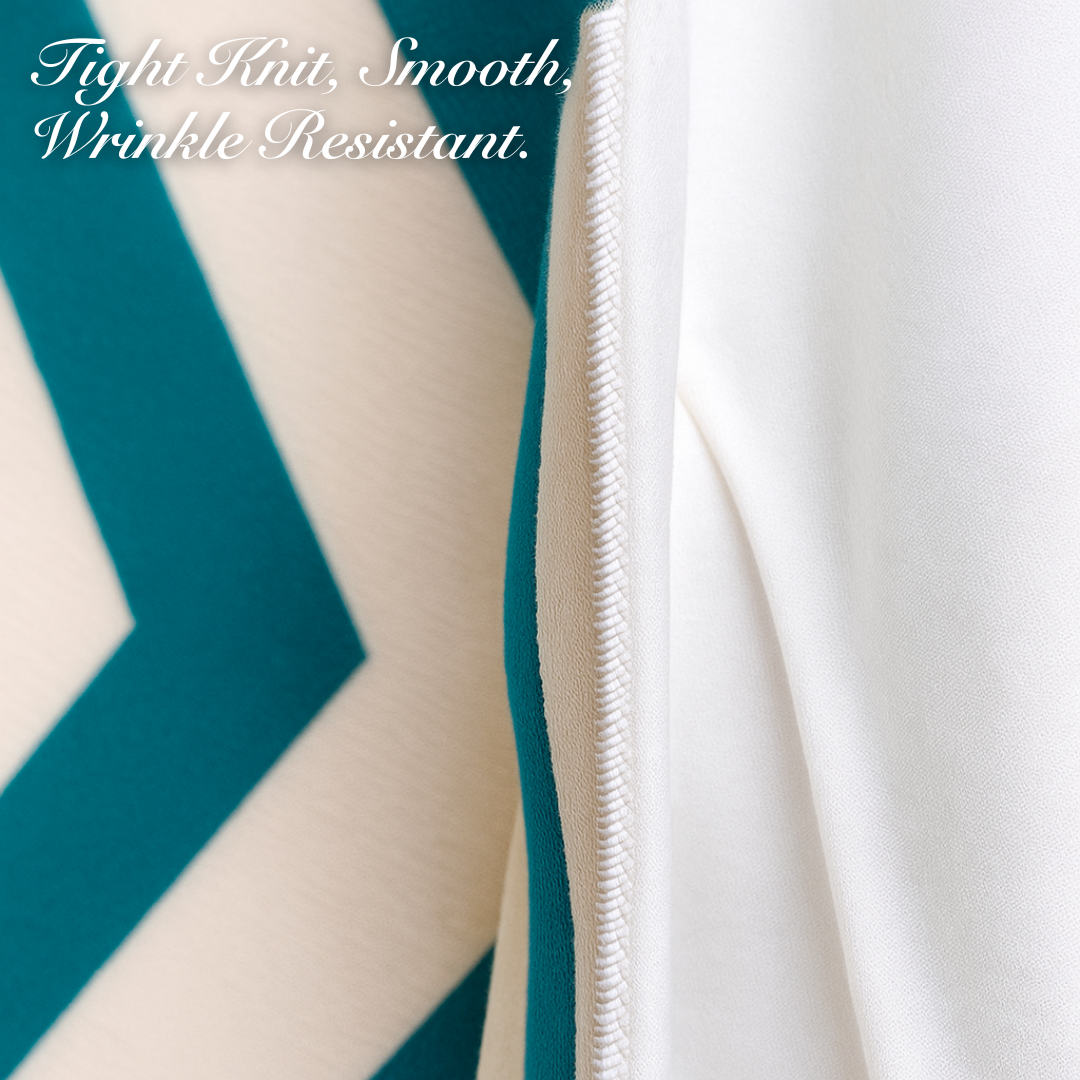 Table Runner dan Bed Runner Chevron Minimalis Hitam Toska