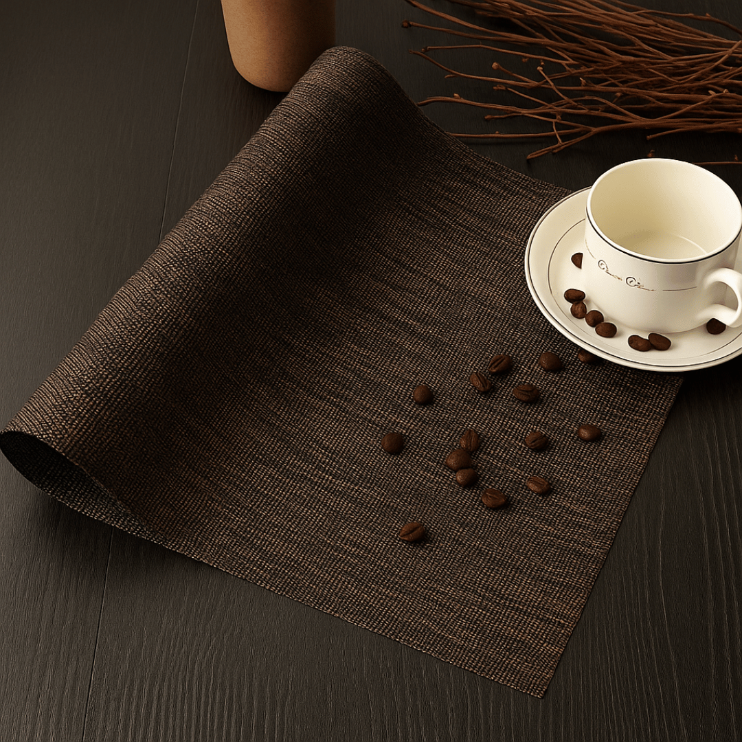 Placemat PVC Premium Desain Anyaman Tahan Panas Anti Slip