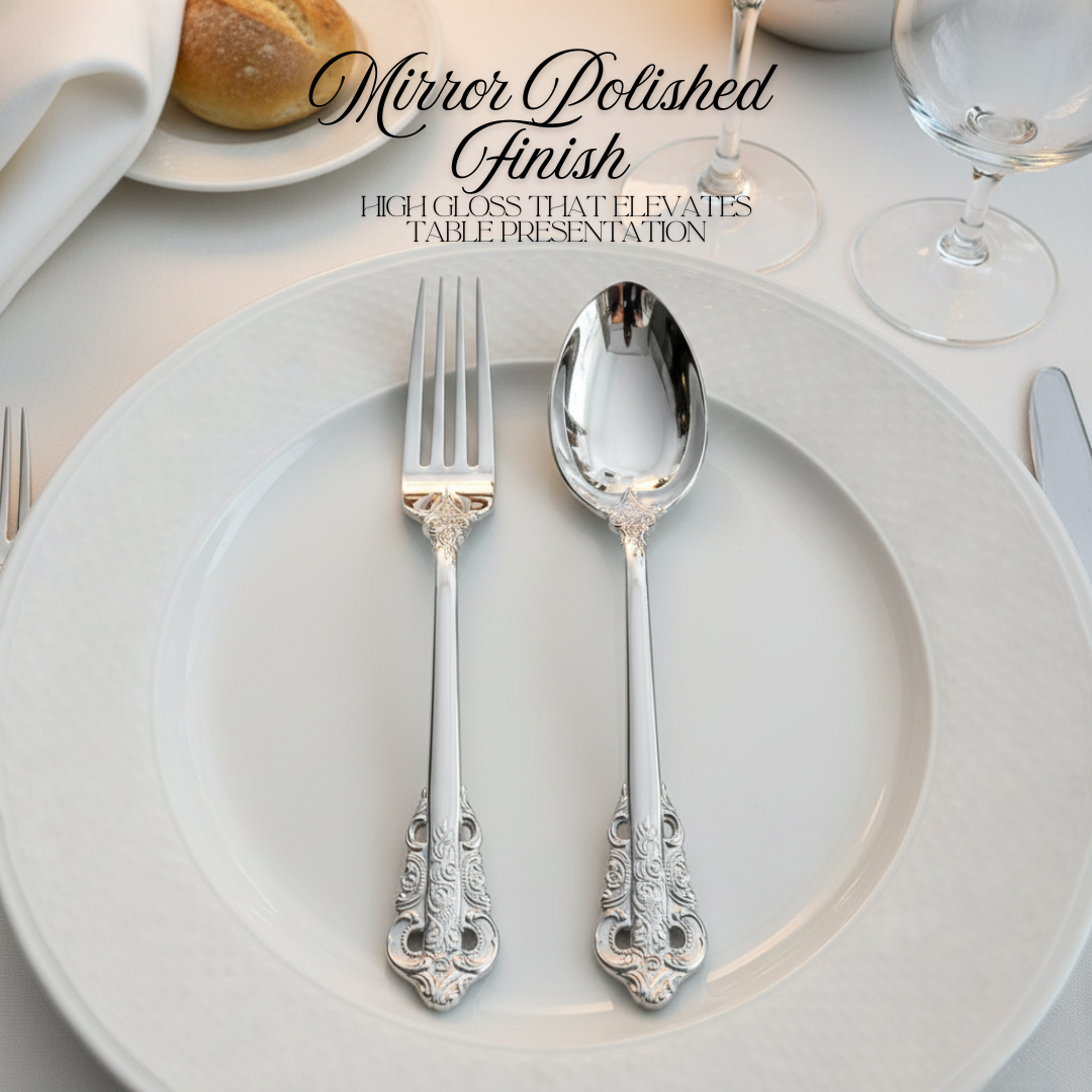 Set Alat Makan Stainless Steel dengan Desain Klasik Elegan