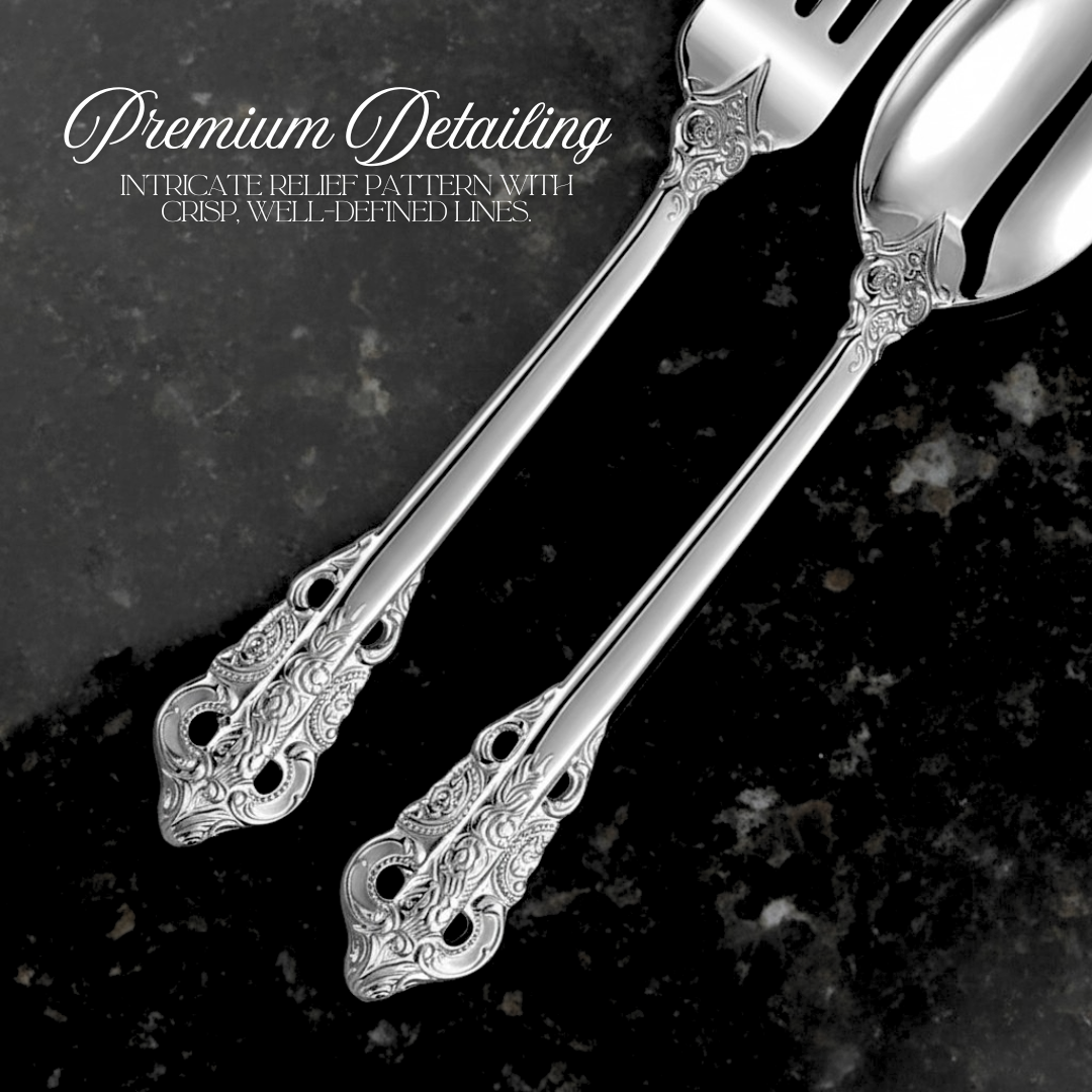 Set Alat Makan Stainless Steel dengan Desain Klasik Elegan